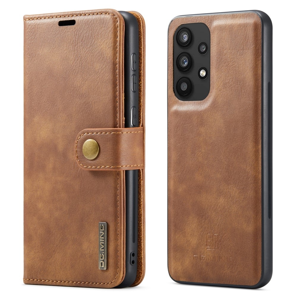 Samsung Galaxy A33 Pungetui med aftageligt cover, Cognac