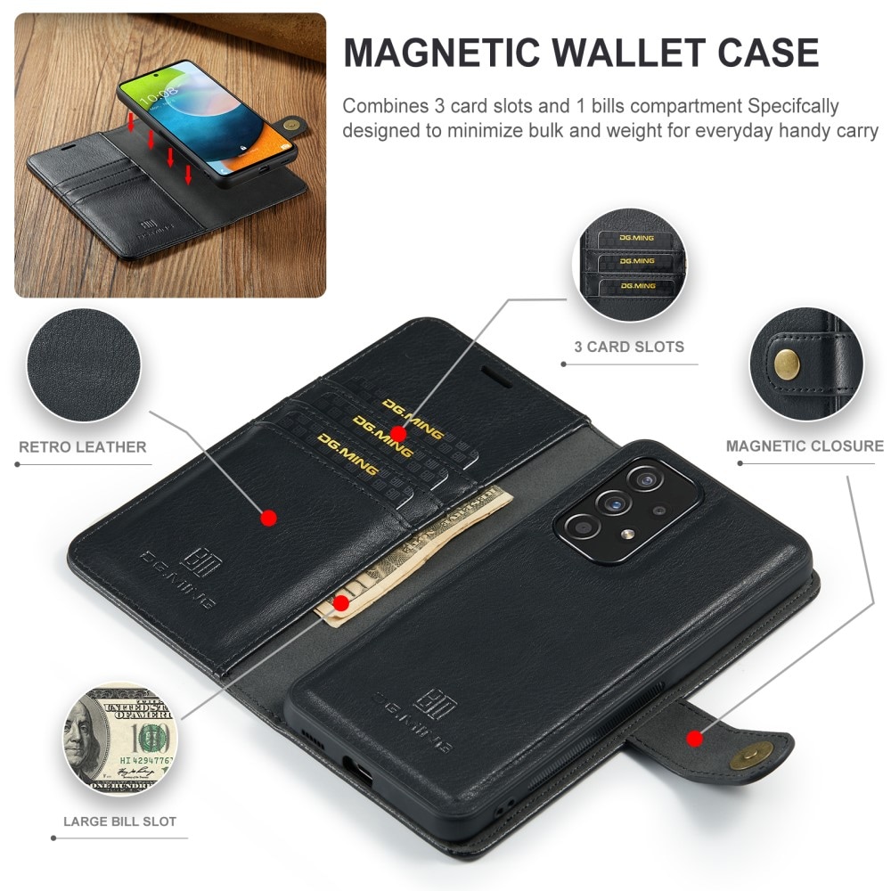Samsung Galaxy A53 Pungetui med aftageligt cover, Black