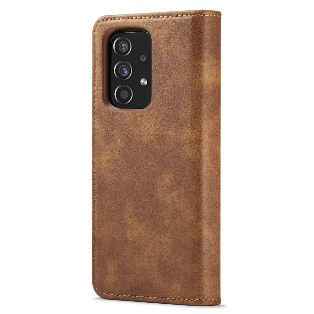 Samsung Galaxy A53 Pungetui med aftageligt cover, Cognac