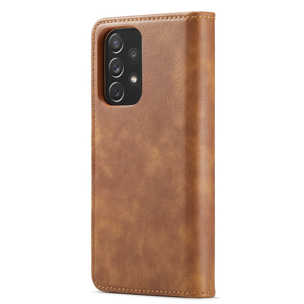 Samsung Galaxy A73 5G Pungetui med aftageligt cover, Cognac