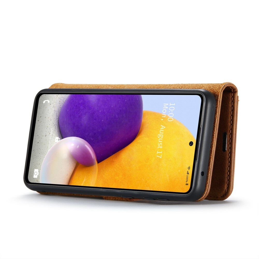 Samsung Galaxy A73 5G Pungetui med aftageligt cover, Cognac