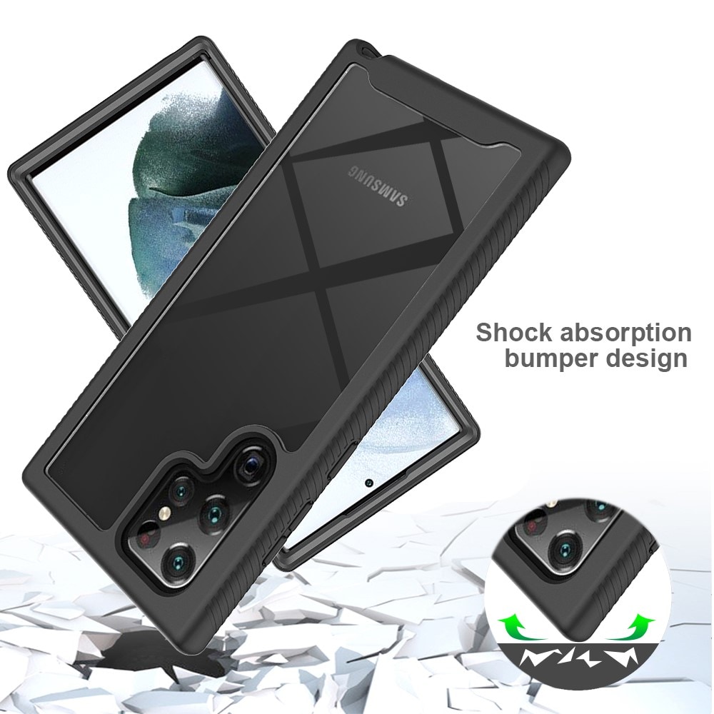 Samsung Galaxy S22 Ultra Mobilcover med beskyttelsesramme, Sort