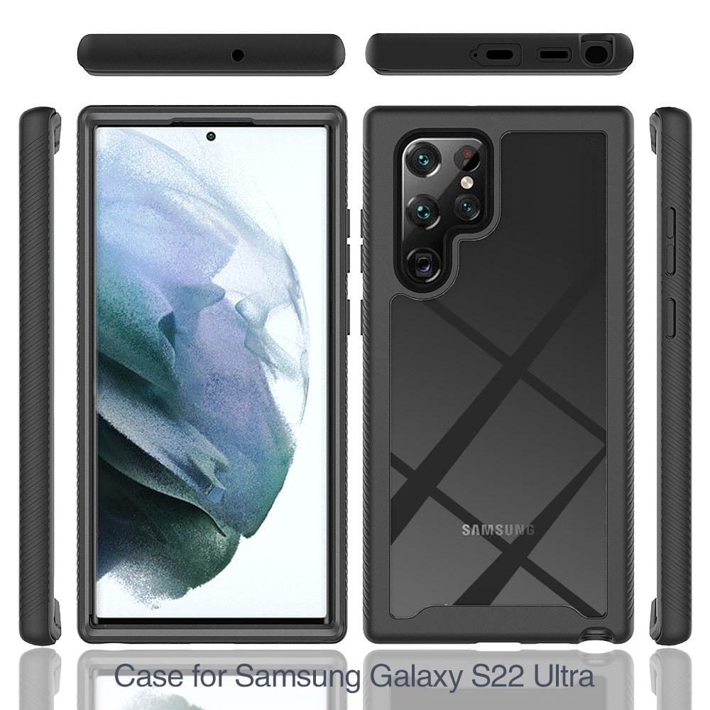 Samsung Galaxy S22 Ultra Mobilcover med beskyttelsesramme, Sort
