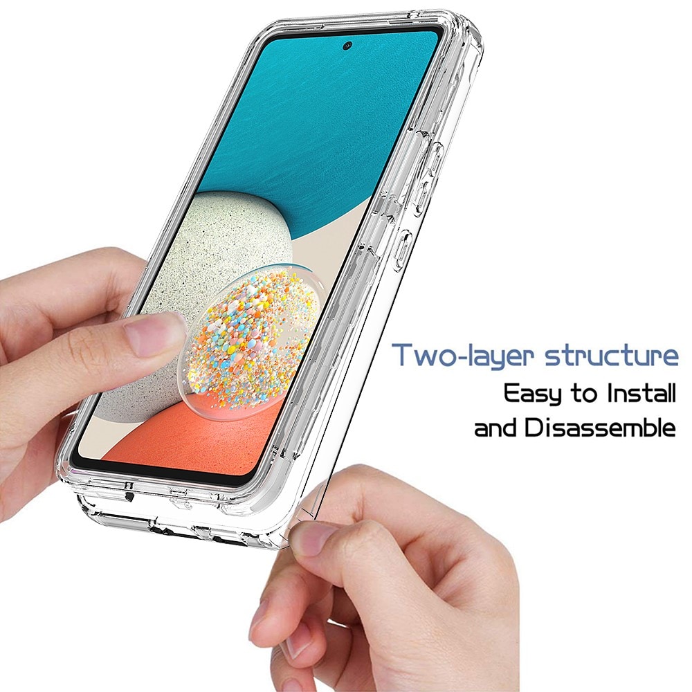 Samsung Galaxy A53 Stødsikkert mobilcover med beskyttelsesramme Gennemsigtig