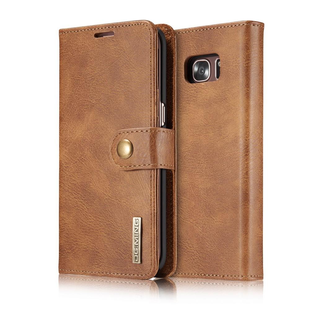 Samsung Galaxy S7 Edge Pungetui med aftageligt cover, Cognac