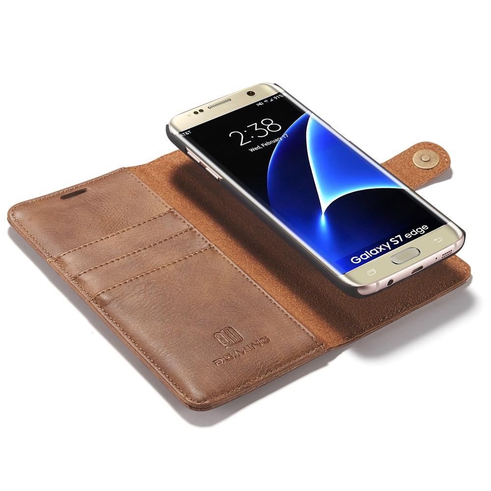 Samsung Galaxy S7 Edge Pungetui med aftageligt cover, Cognac