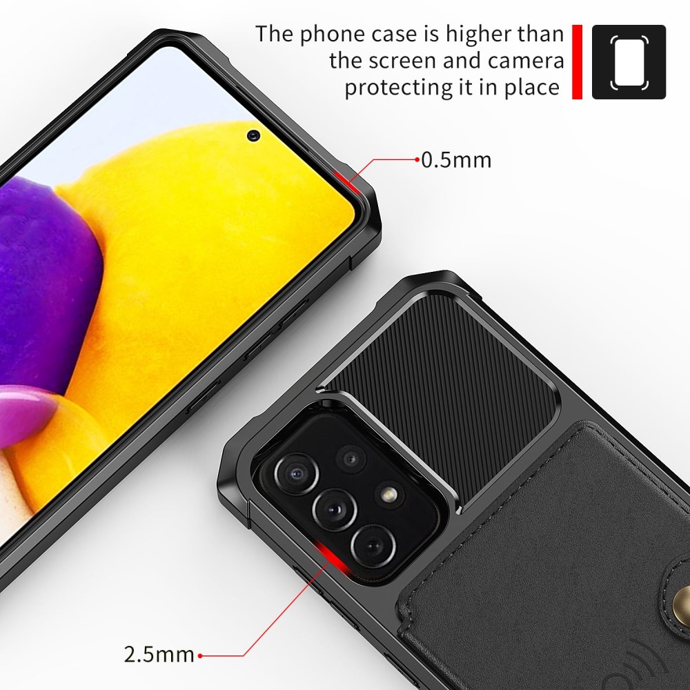 Samsung Galaxy A53 Stødsikkert mobilcover med pung, Sort