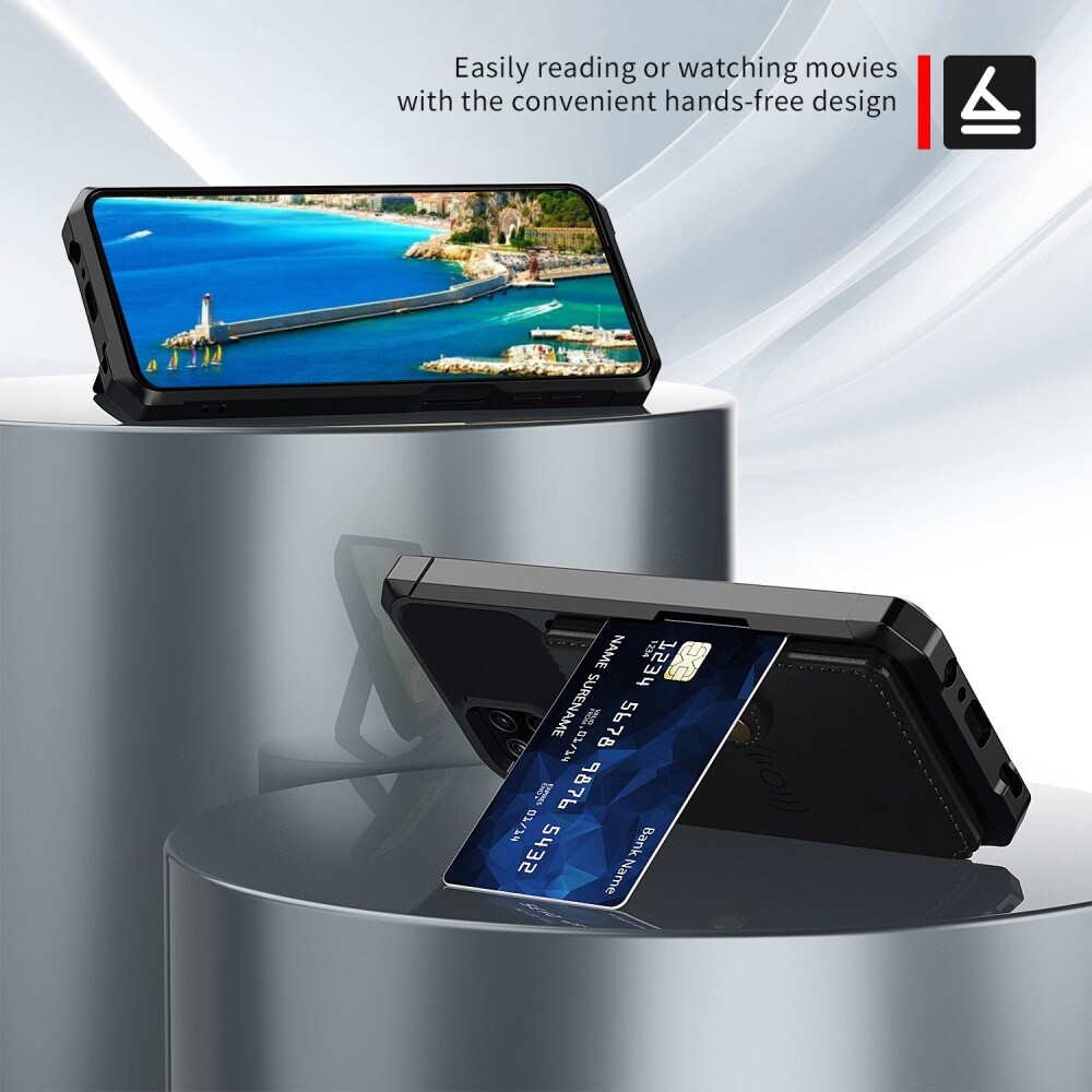 Samsung Galaxy A13 Stødsikkert mobilcover med pung, Sort