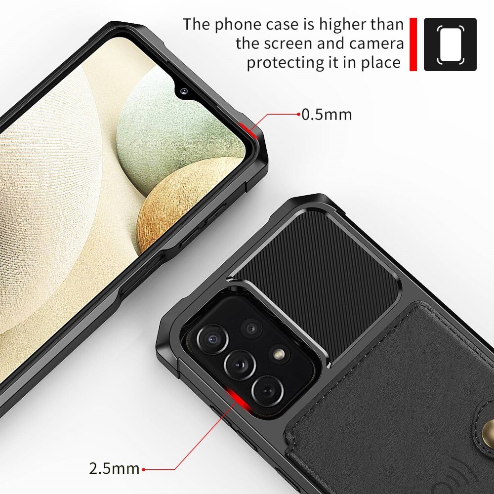 Samsung Galaxy A13 Stødsikkert mobilcover med pung, Sort