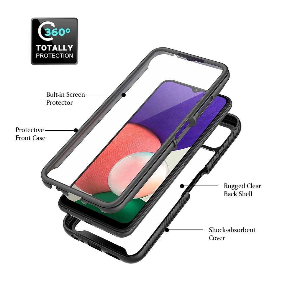 Samsung Galaxy A22 5G Mobilcover Full Protection, Sort