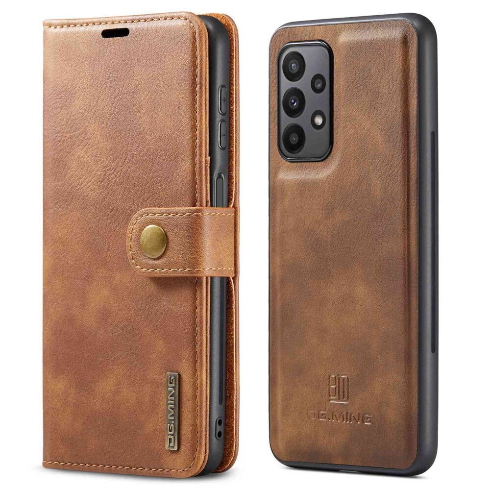 Samsung Galaxy A23 Pungetui med aftageligt cover, Cognac