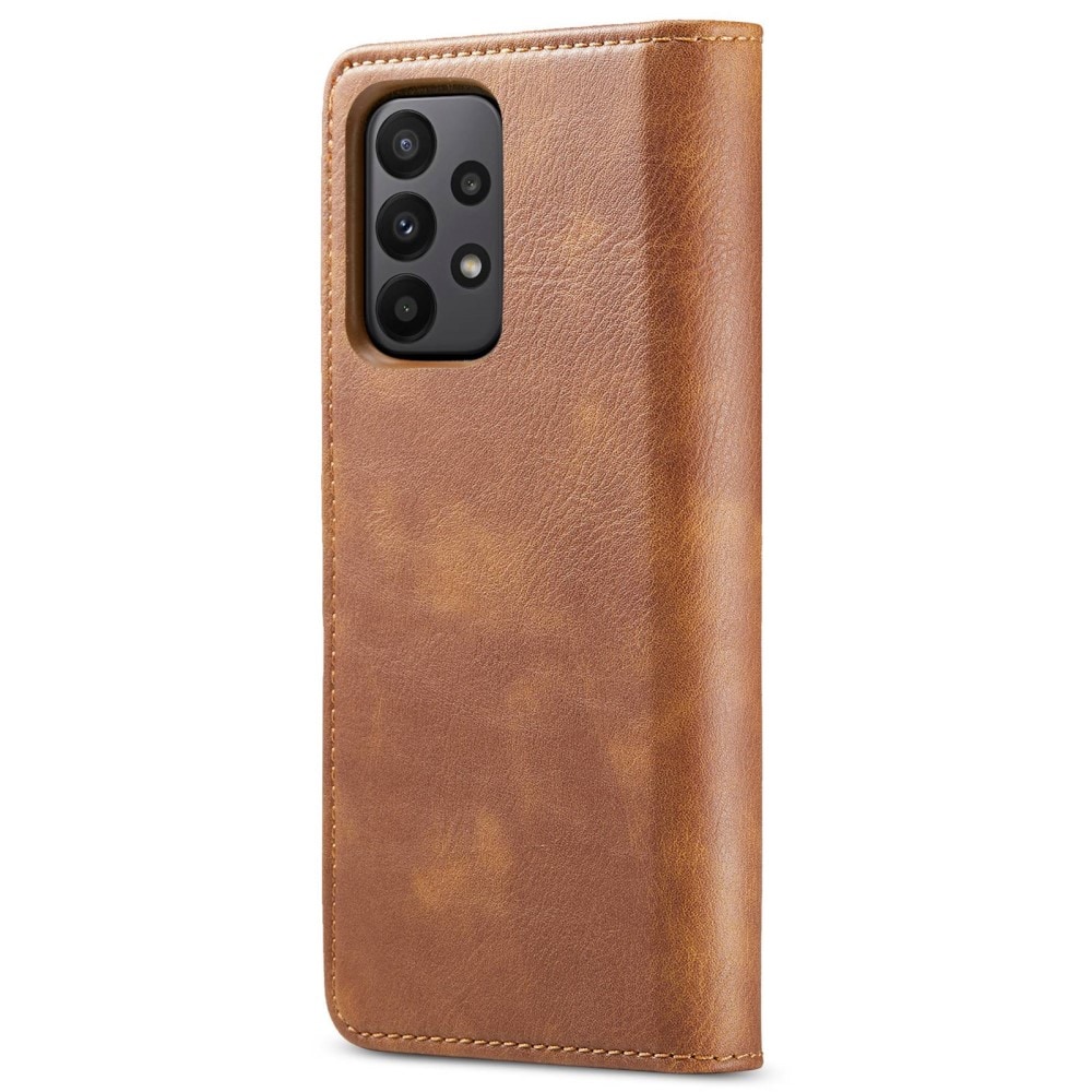 Samsung Galaxy A23 Pungetui med aftageligt cover, Cognac
