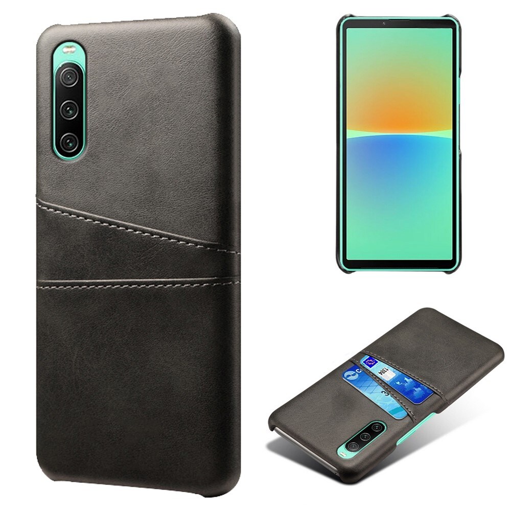 Sony Xperia 10 IV Smart cover med 2 kortholdere, Sort
