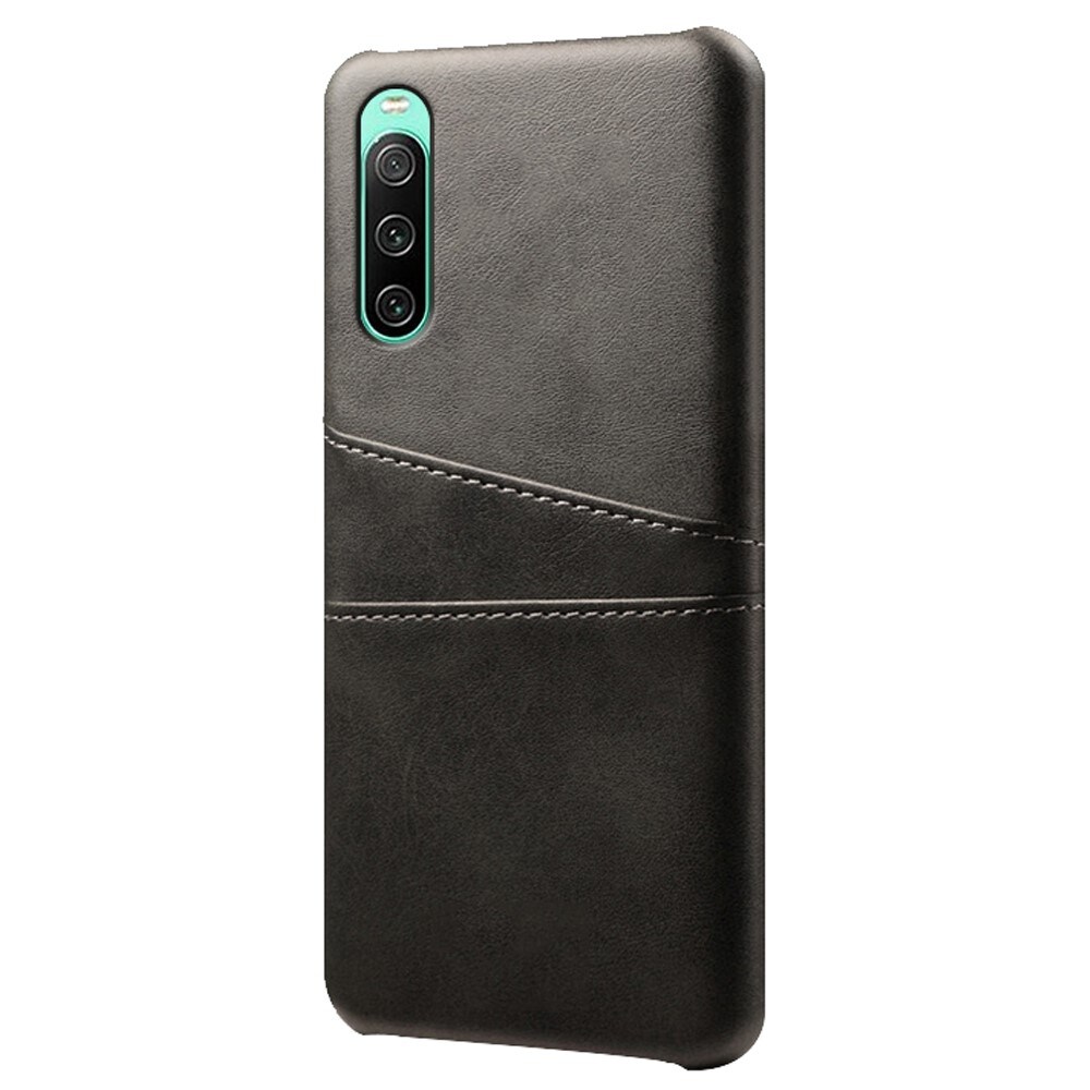 Sony Xperia 10 IV Smart cover med 2 kortholdere, Sort