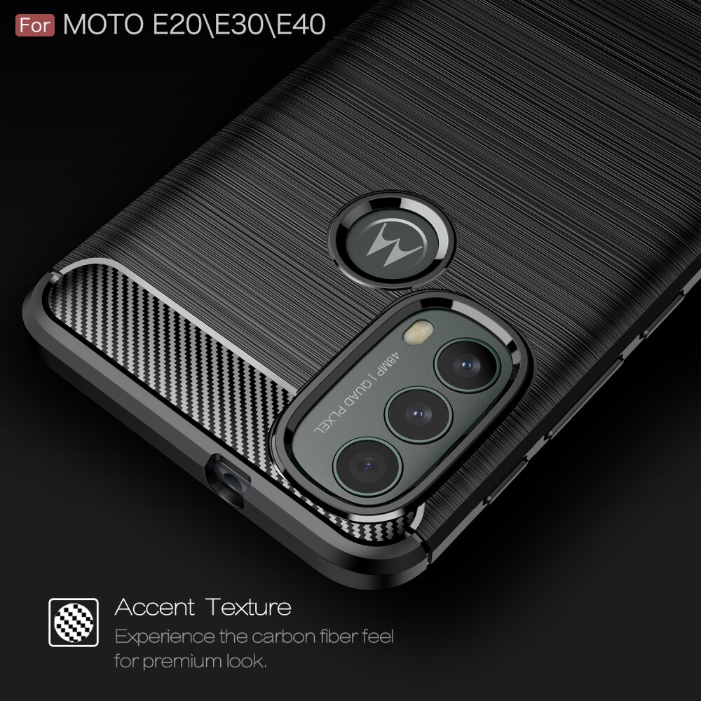 Motorola Moto E20/Moto E40 TPU-cover Brushed, Sort