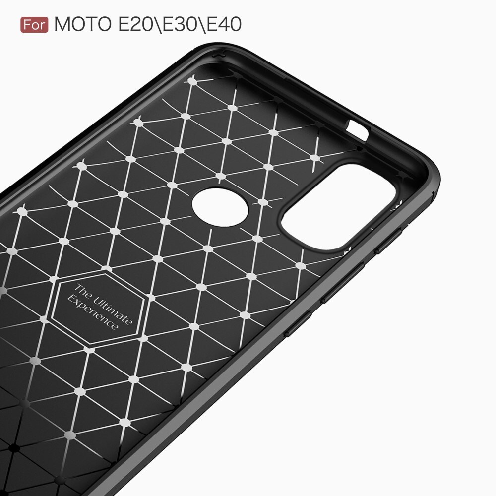 Motorola Moto E20/Moto E40 TPU-cover Brushed, Sort