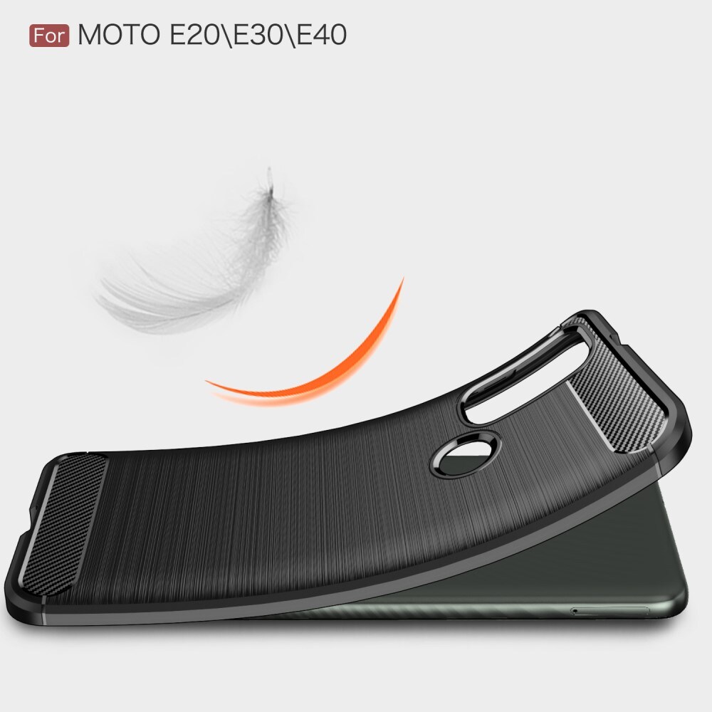 Motorola Moto E20/Moto E40 TPU-cover Brushed, Sort