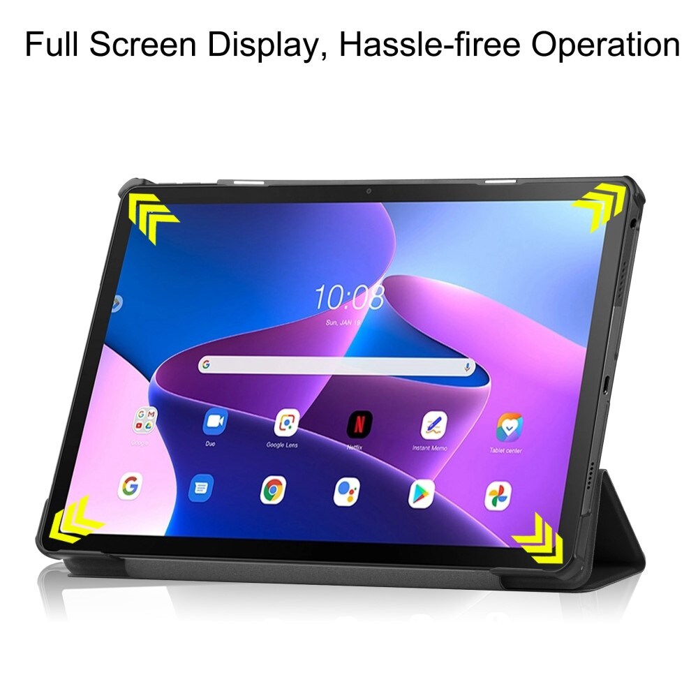  Lenovo Tab M10 Plus (3rd gen) Tri-Fold etui, Sort