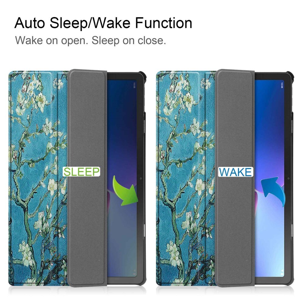 Lenovo Tab M10 Plus (3rd gen) Tri-Fold etui, Kirsebærblomster