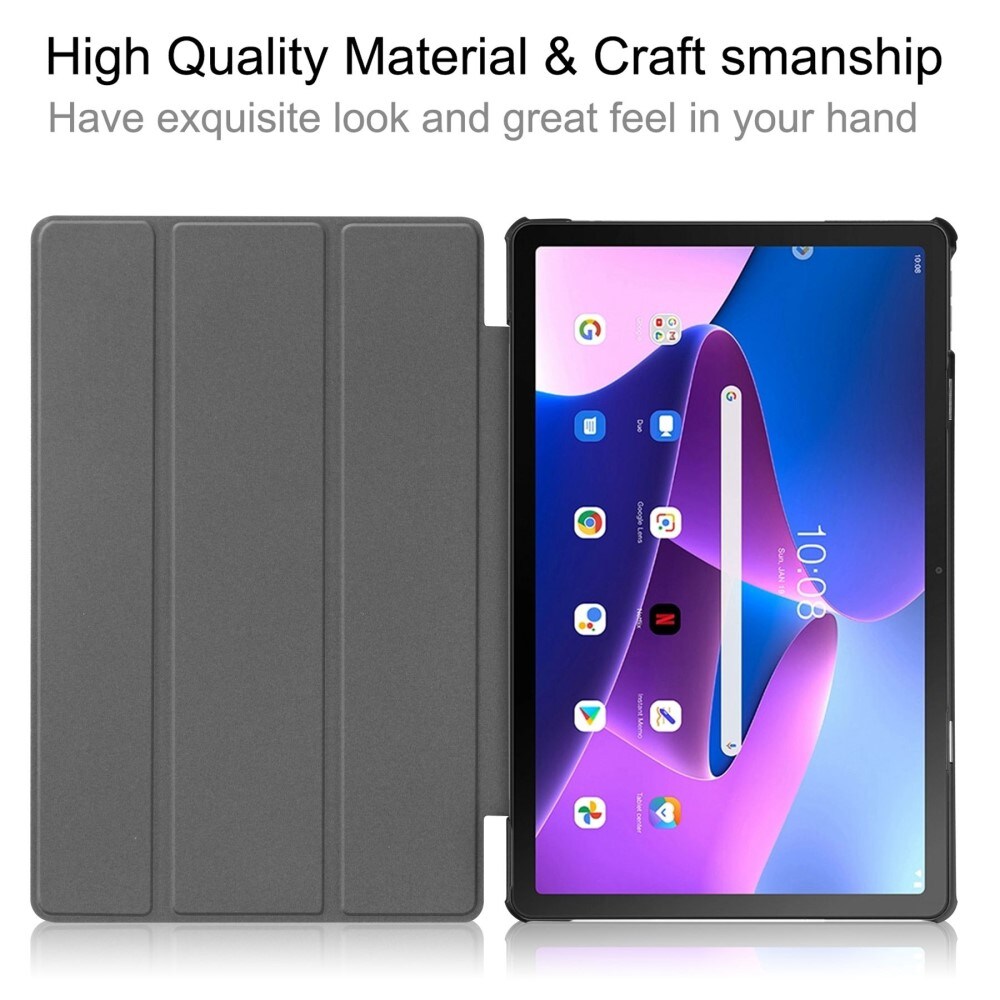  Lenovo Tab M10 Plus (3rd gen) Tri-Fold etui, Kirsebærblomster