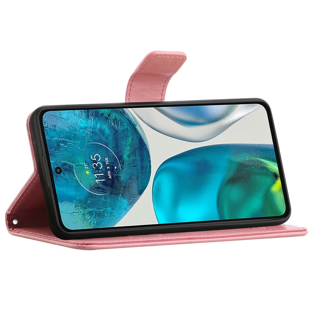 Motorola Moto E32 Mobiletui med sommerfugle, Lyserød