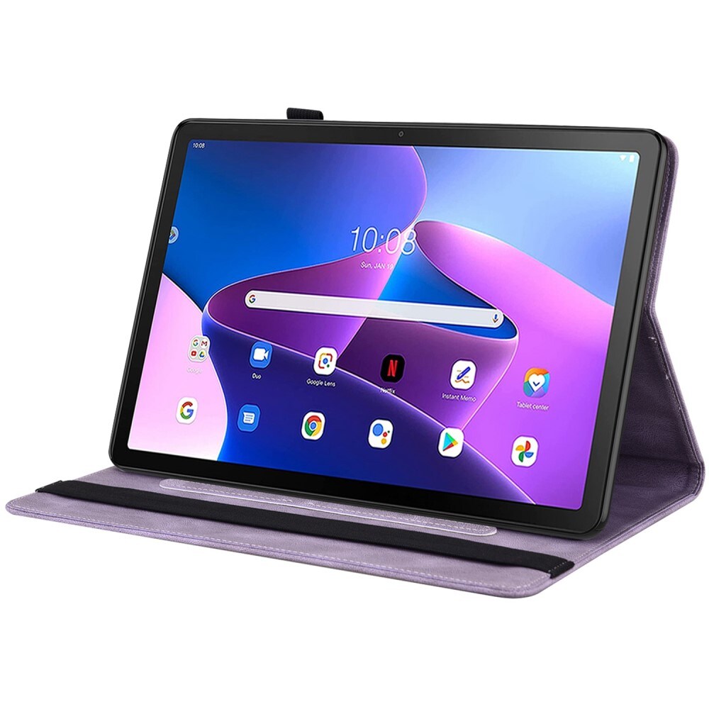 Lenovo Tab M10 (3rd Gen) Etui med sommerfugle, Lilla