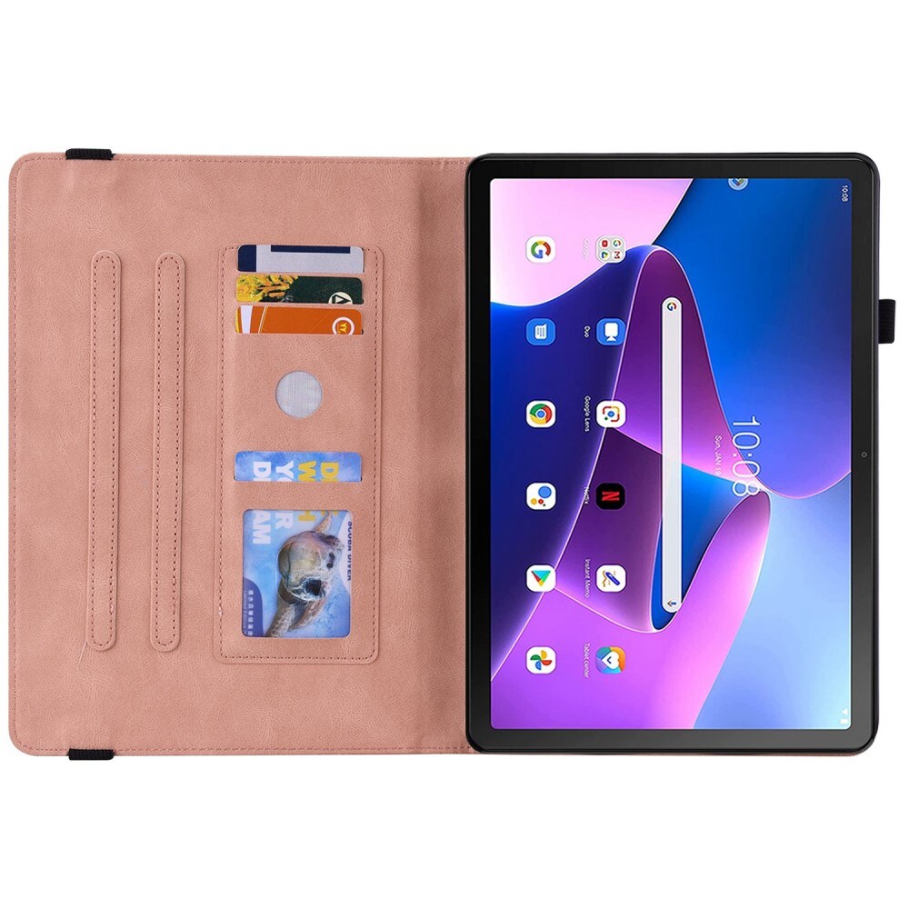 Lenovo Tab M10 (3rd Gen) Etui med sommerfugle, Lyserød