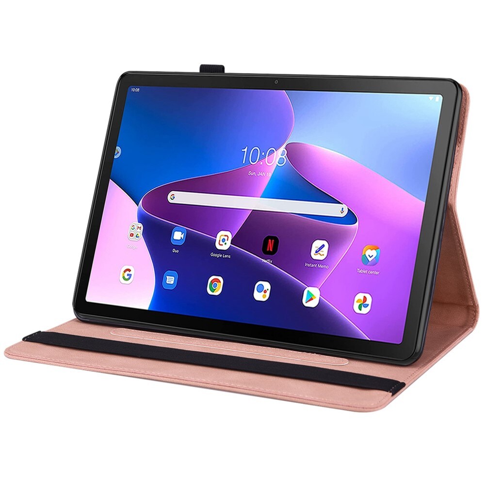 Lenovo Tab M10 (3rd Gen) Etui med sommerfugle, Lyserød