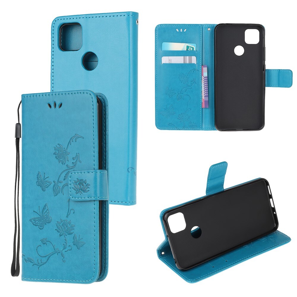 Xiaomi Redmi 9C Mobiletui med sommerfugle, Blå