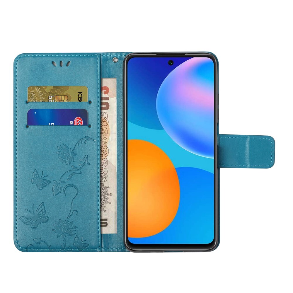 Xiaomi Redmi 10 Mobiletui med sommerfugle, Blå