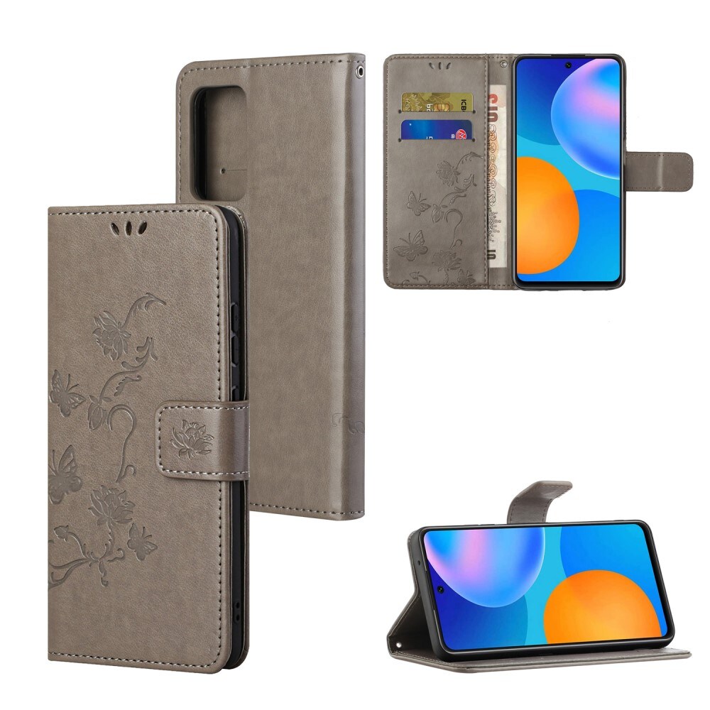 Xiaomi Redmi Note 11 Mobiletui med sommerfugle, Grå