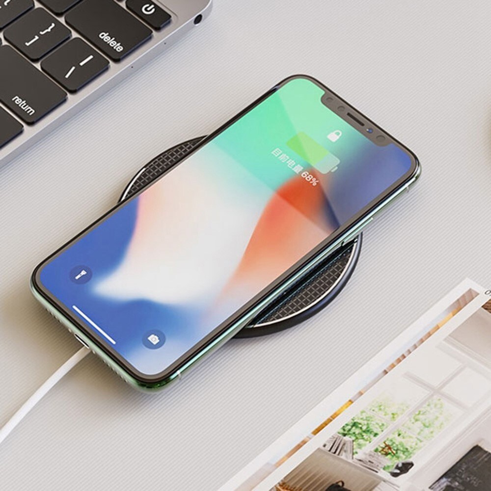 Slim Trådløs Opladeplade 15W, Sort