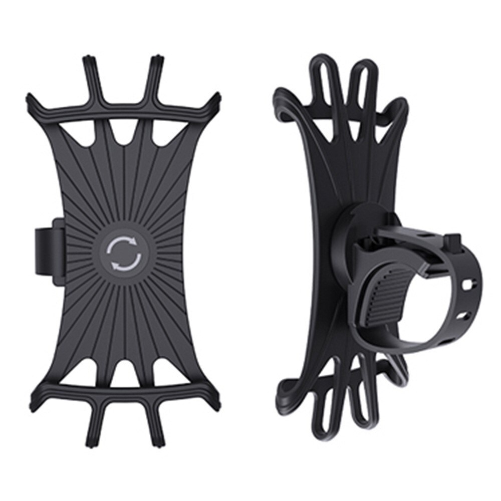 Mobilholder med silikonegreb til cykelstyret, Sort