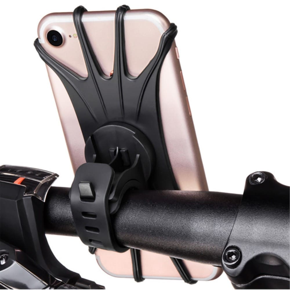 Mobilholder med silikonegreb til cykelstyret, Sort