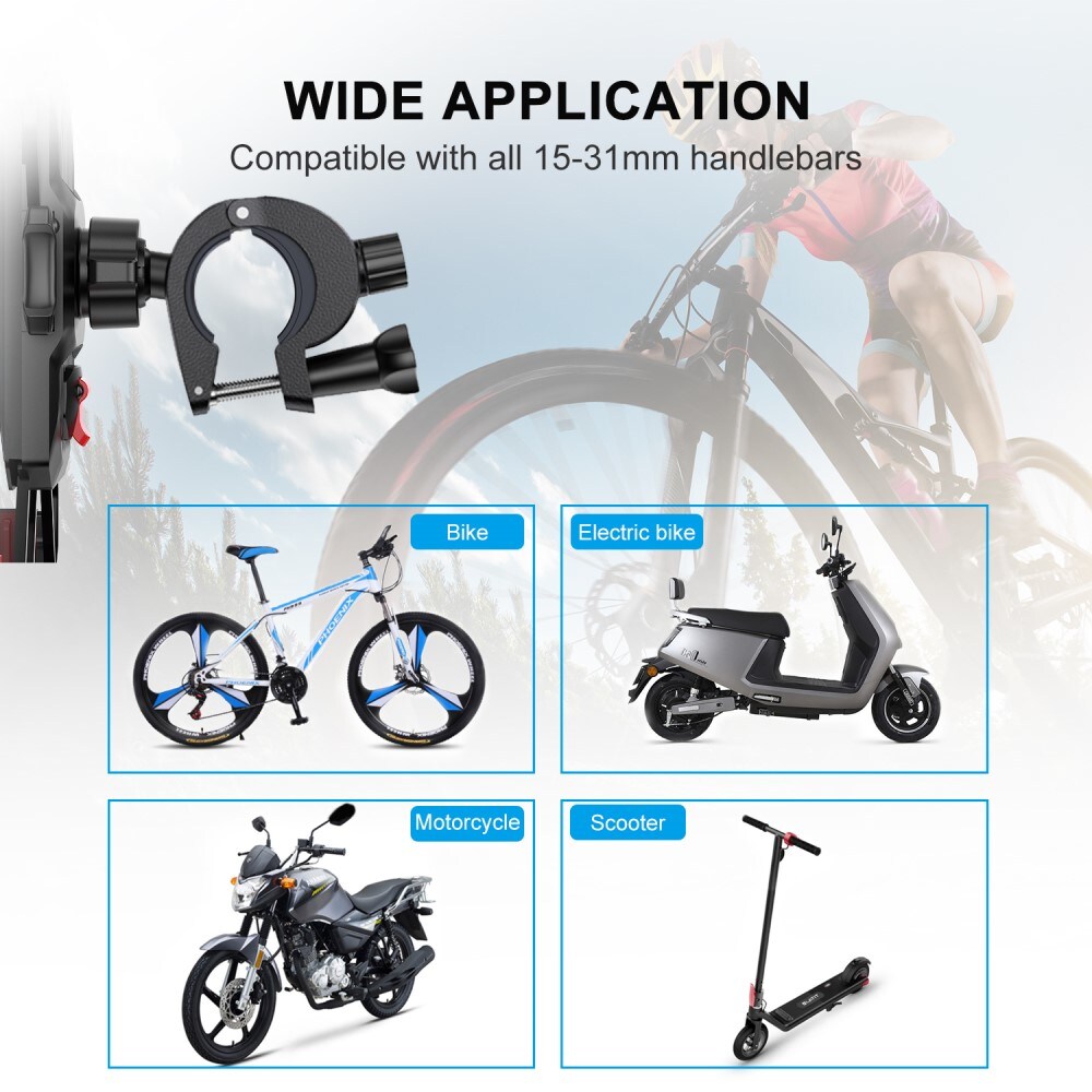 JR-ZS288 Praktisk mobilholder til cykel, Sort