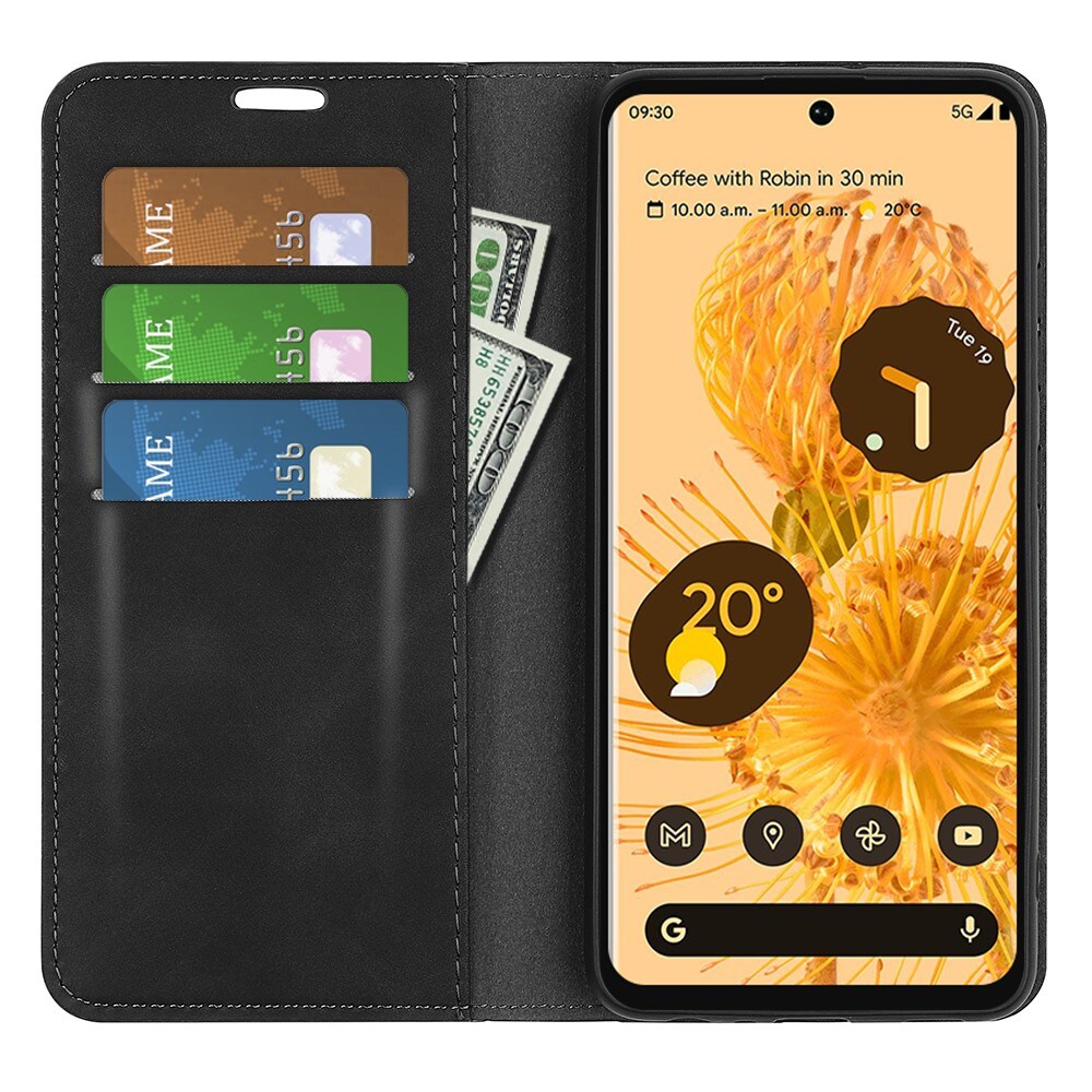 Google Pixel 7 Pro Slankt etui med kortholder, Sort