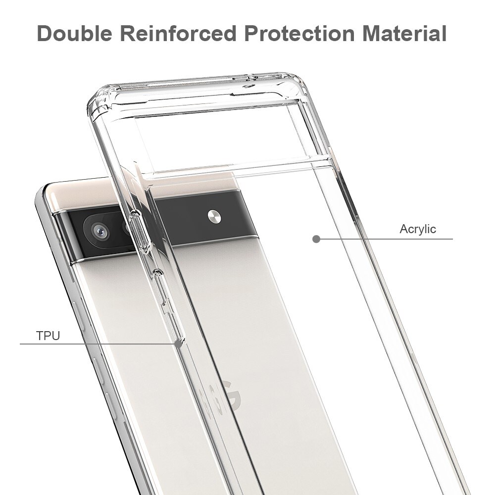 Google Pixel 6a Crystal Hybrid-cover, Gennemsigtig