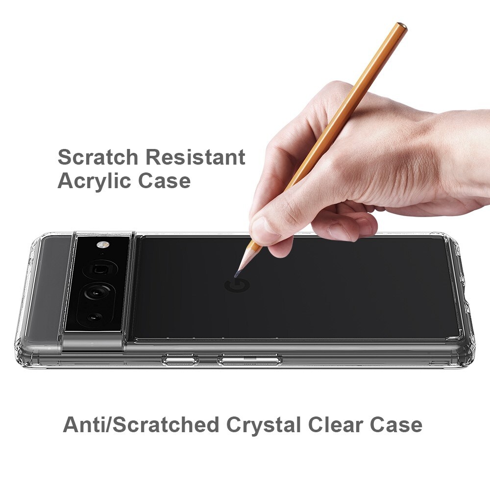 Google Pixel 7 Pro Crystal Hybrid-cover, Gennemsigtig