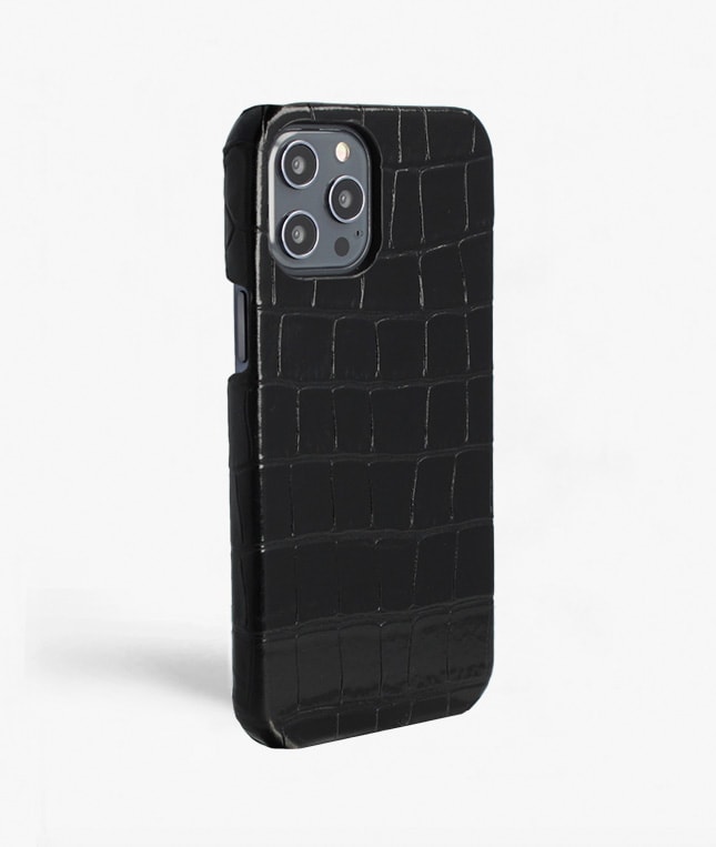 iPhone 12 Pro Max Cover Croco Black
