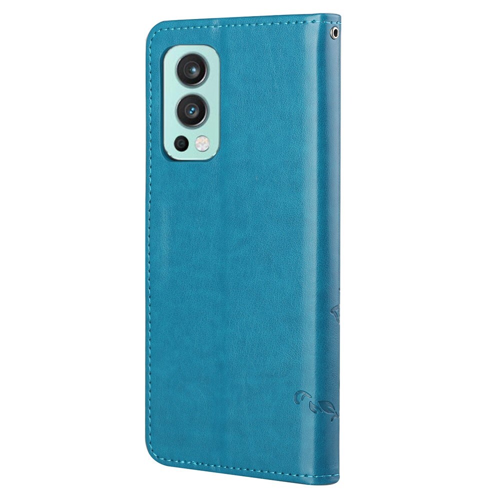  OnePlus Nord 2 5G Mobiletui med sommerfugle, Blå