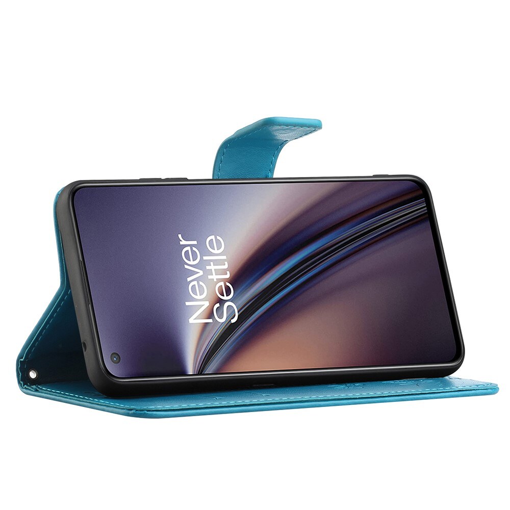  OnePlus Nord 2 5G Mobiletui med sommerfugle, Blå