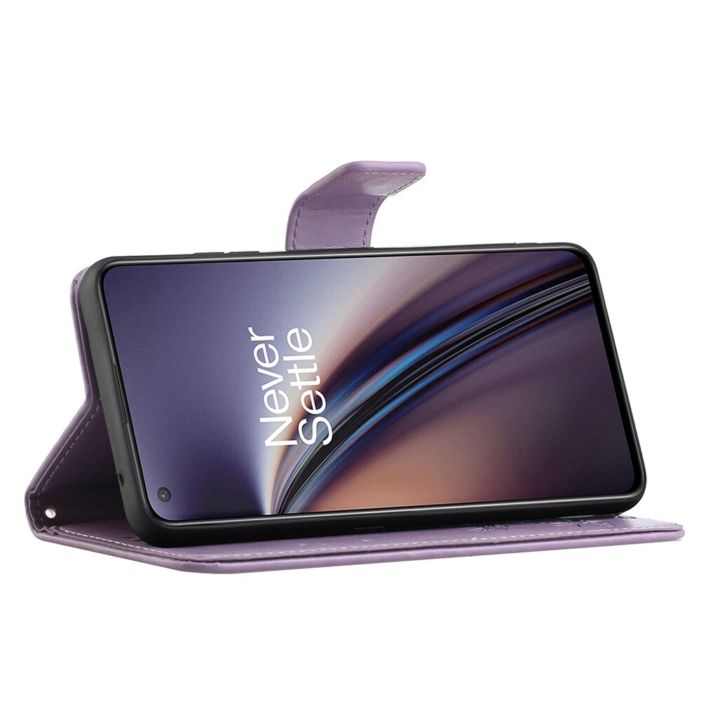  OnePlus Nord 2 5G Mobiletui med sommerfugle, Lilla