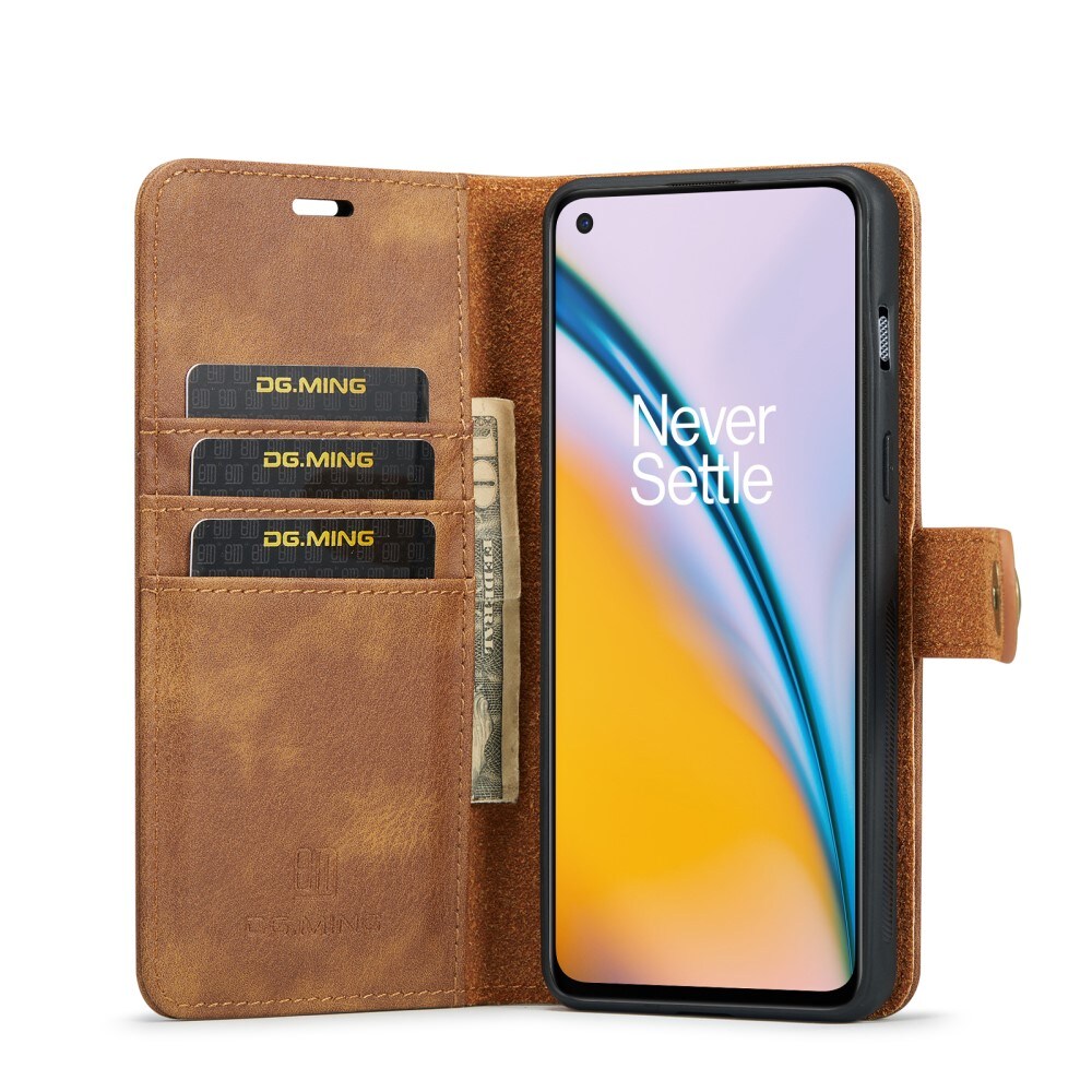  OnePlus Nord 2 5G Pungetui med aftageligt cover, Cognac