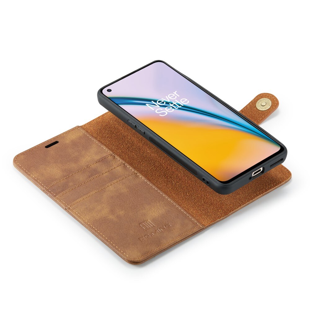  OnePlus Nord 2 5G Pungetui med aftageligt cover, Cognac