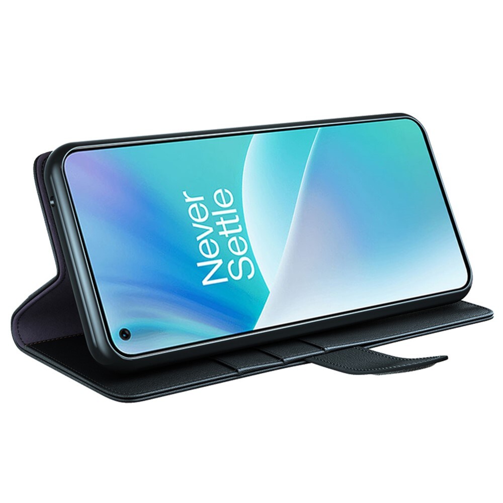  Oneplus Nord 2T 5G Slankt mobiletui i ægte læder, Sort