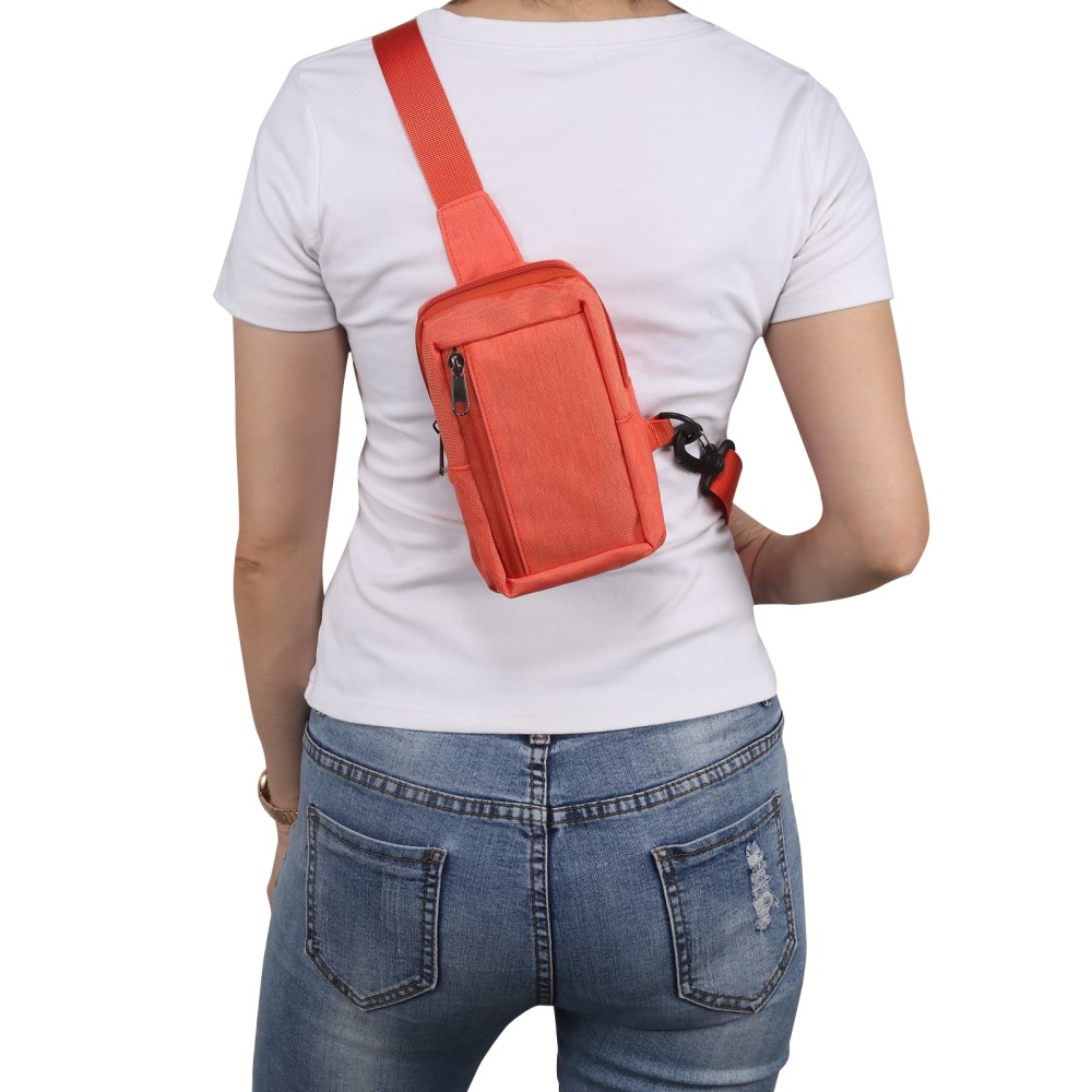 Lille Skuldertaske i nylon, Orange