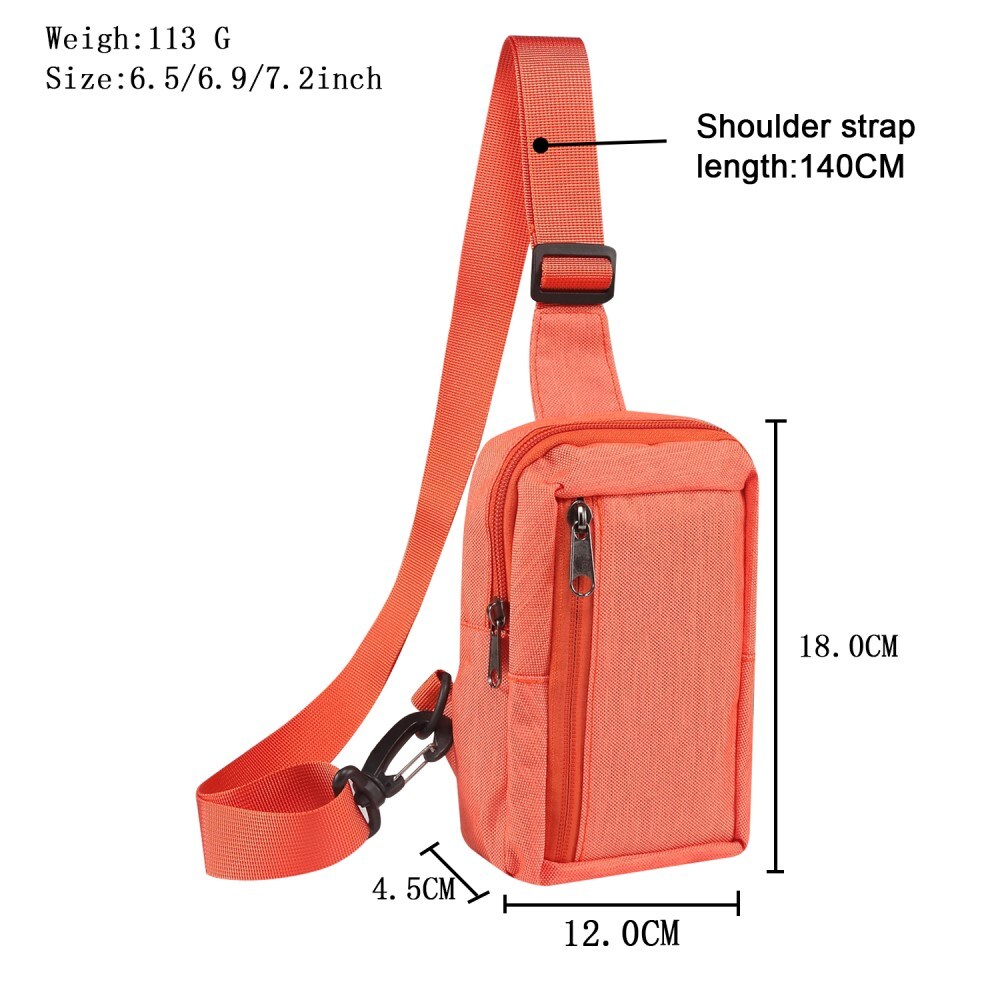Lille Skuldertaske i nylon, Orange