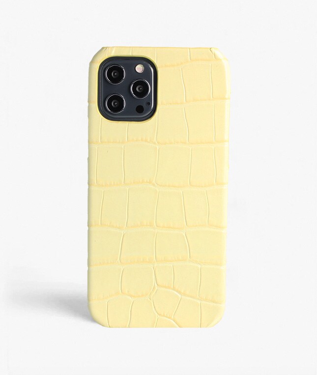 iPhone 12 Pro Max Cover Croco Gul