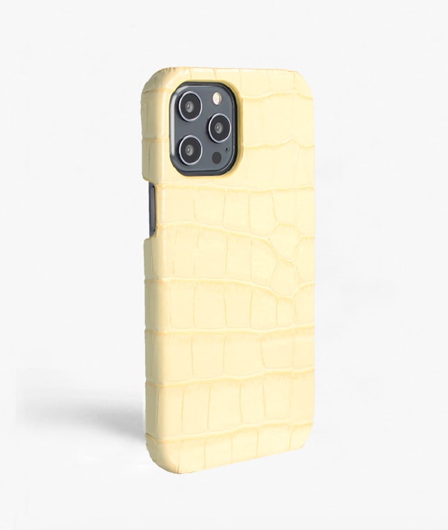 iPhone 12 Pro Max Cover Croco Gul