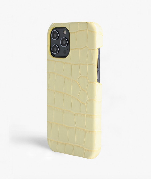 iPhone 12 Pro Max Cover Croco Gul